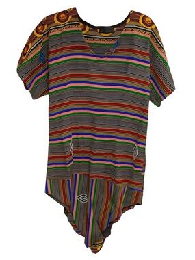 Peruvian print tunic long top